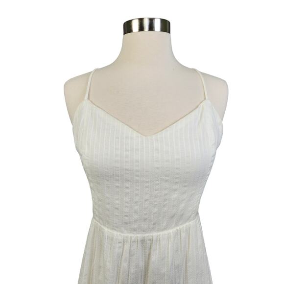 Lost + Wander Womens Asymmetrical Midi Dress Size Medium White Boho Bridal Beach - Picture 3 of 16